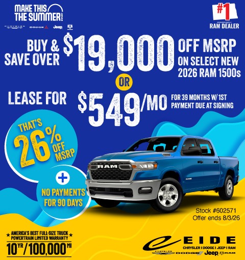 Save big on 2026 Ram 1500's